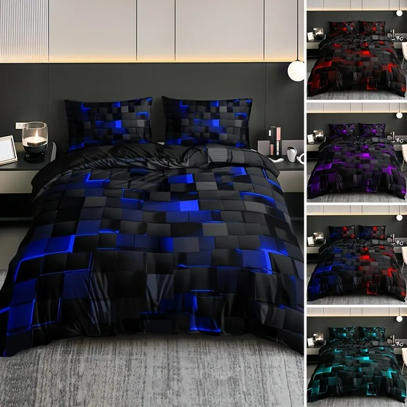 3pcs Digital Print Quilt Cover Set Cool Technology All Colors