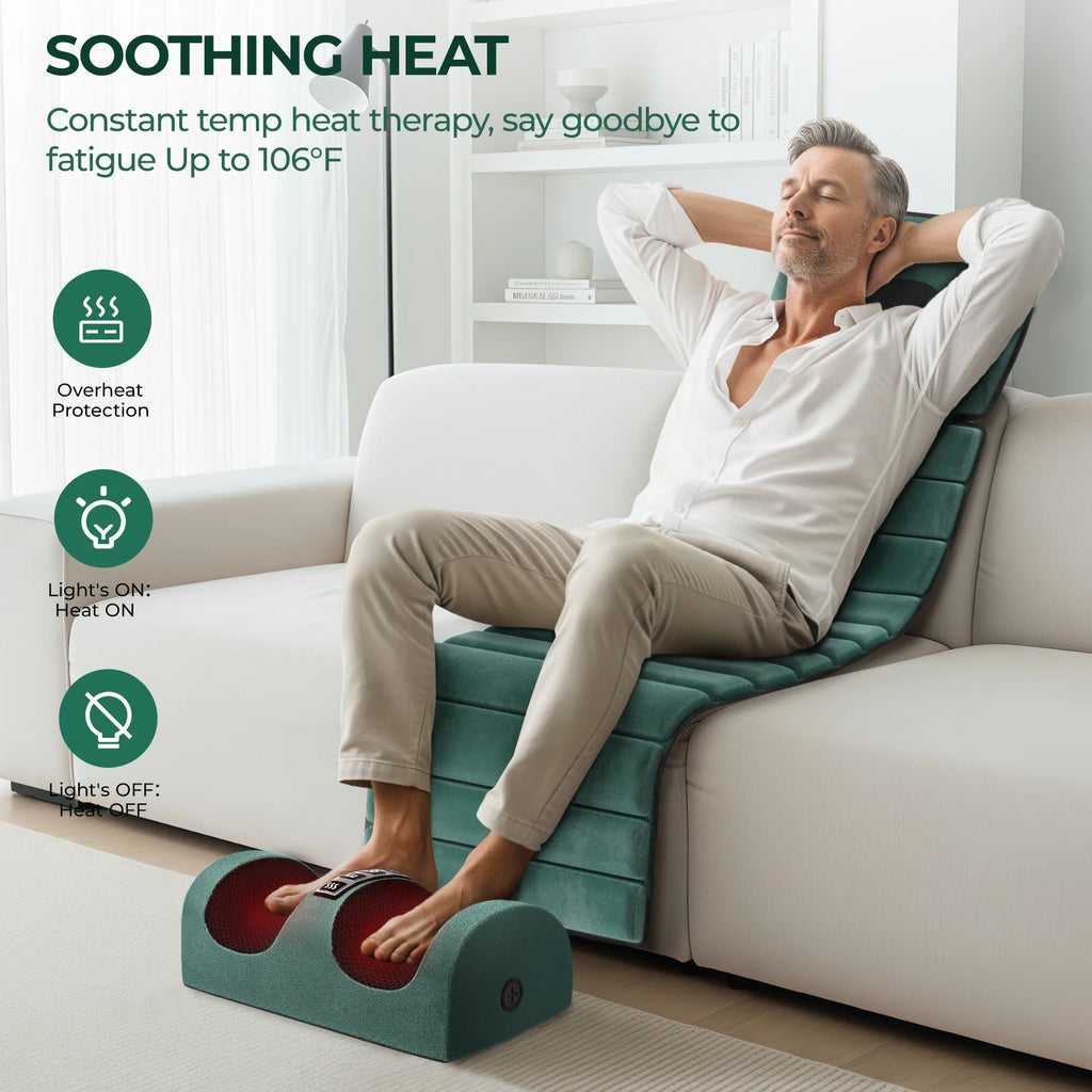 Full Body Massage Mat with Heat, Detachable Massager Pad Deep Tissue Pain Relief Vibrating Motors and 9 Speed Settings Relax