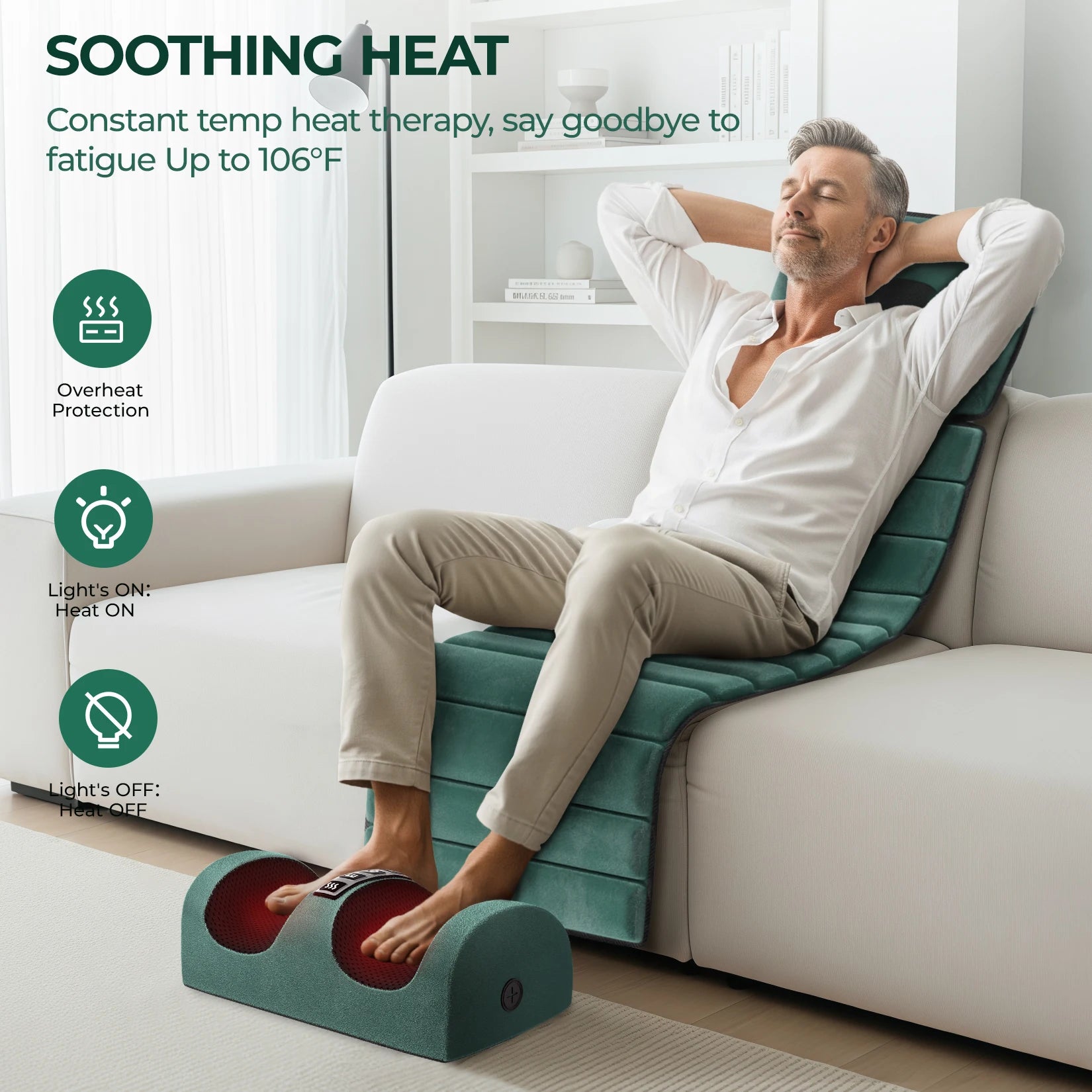 Full Body Massage Mat with Heat, Detachable Massager Pad Deep Tissue Pain Relief Vibrating Motors and 9 Speed Settings Relax