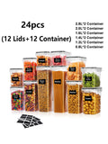 Sealed food storage containers with LIDS - lunch boxes ideal for organizing and storing grains, rice, pasta, tea, nuts