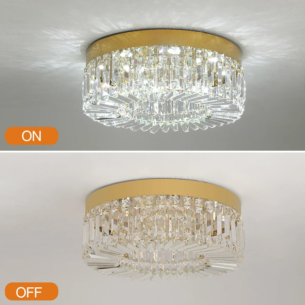 Crystal Ceiling Lamp Gold Luxury Modern Chandeliers