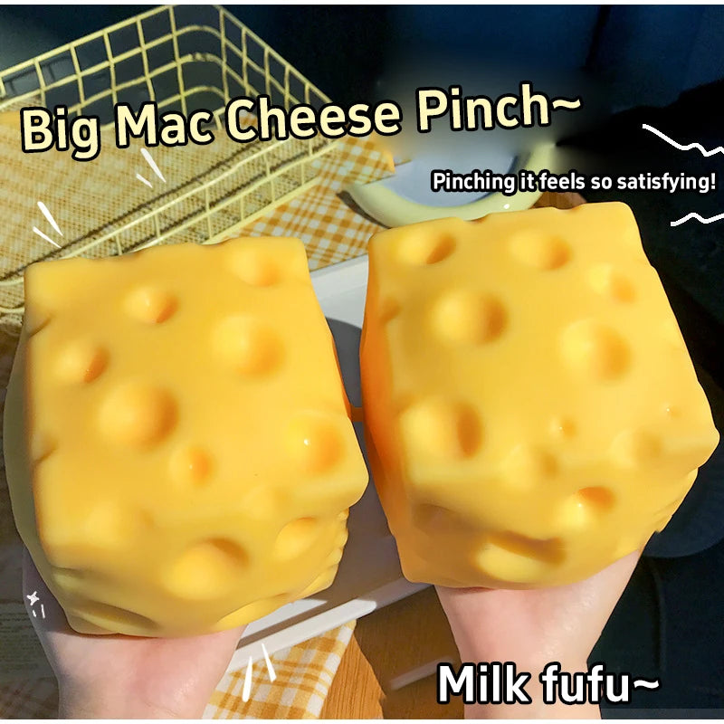 Simulation Squishy Stress Relief Cheese Pinch Fidget Toy