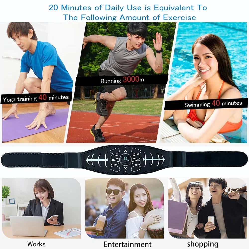 Abdominal EMS Toning Belt Muscle Stimulator & Massager for Weight Loss
