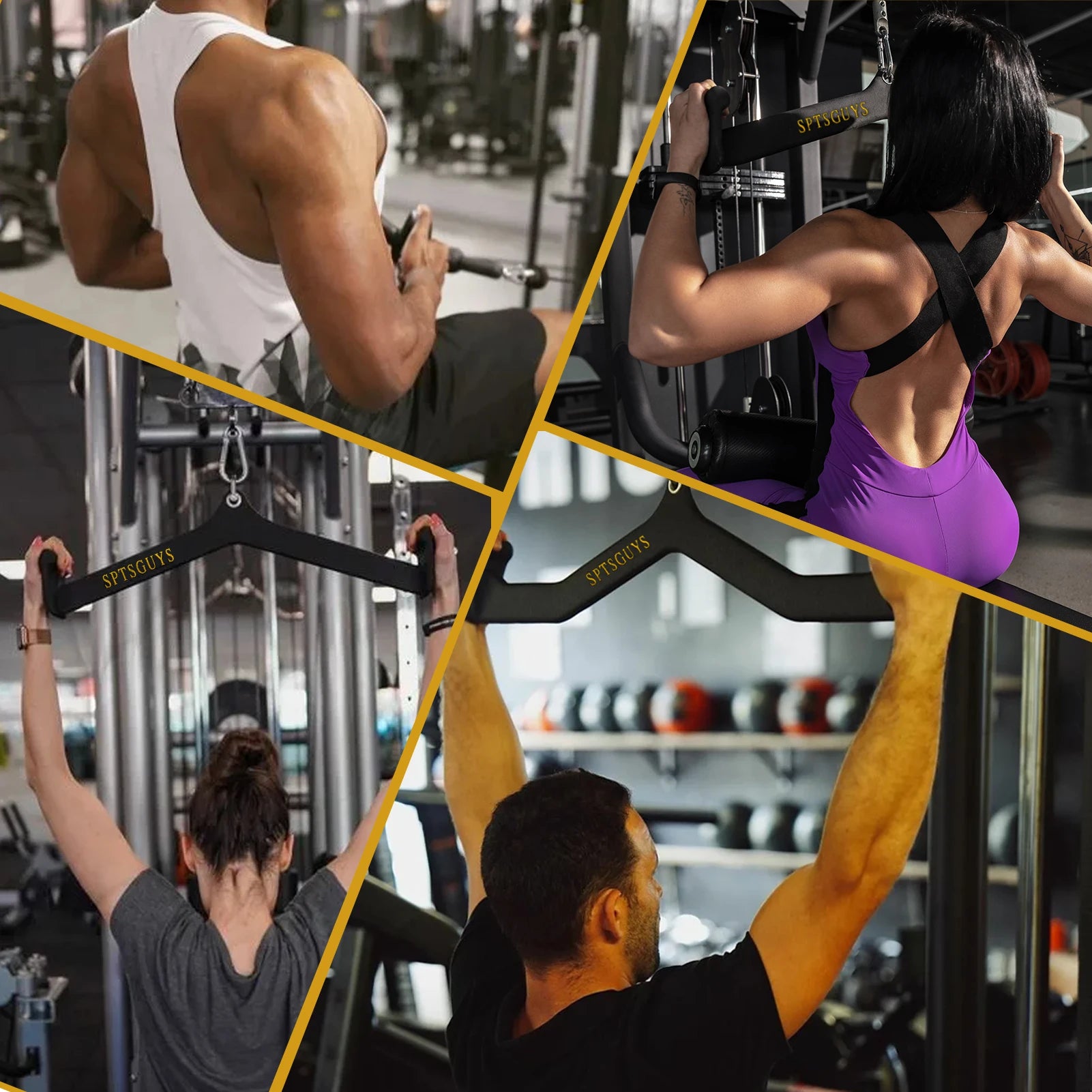 Home Gym Fitness Lat Pull Down Bar LAT Pulldown Attachments for Cable Pulley System