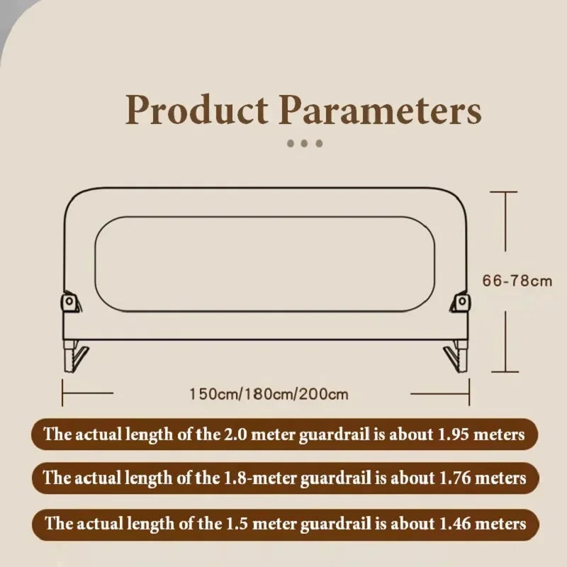 Bed Guardrail Anti Fall Baby Safety Bed Barrier Adjustable Bed Rail