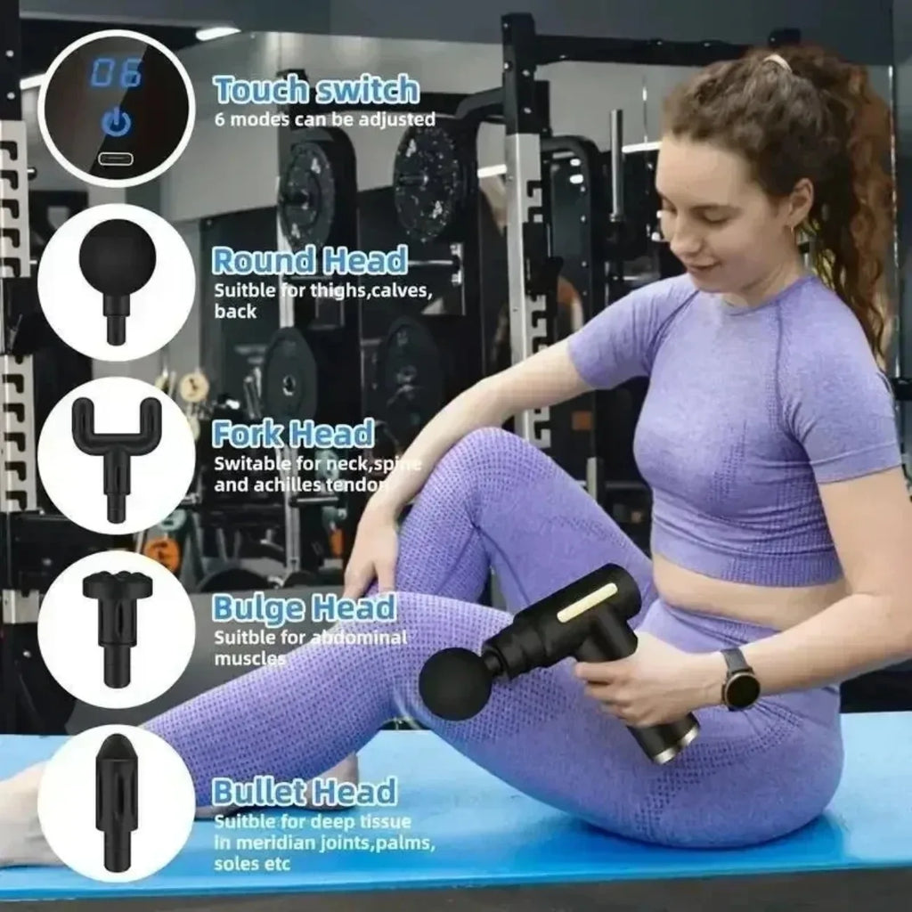 Mini USB Massage Gun with Multiple Massage Fixtures