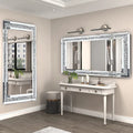 Large Silver Sparkly Crystal Rhinestone Diamond Frameless Vanity Mirrors