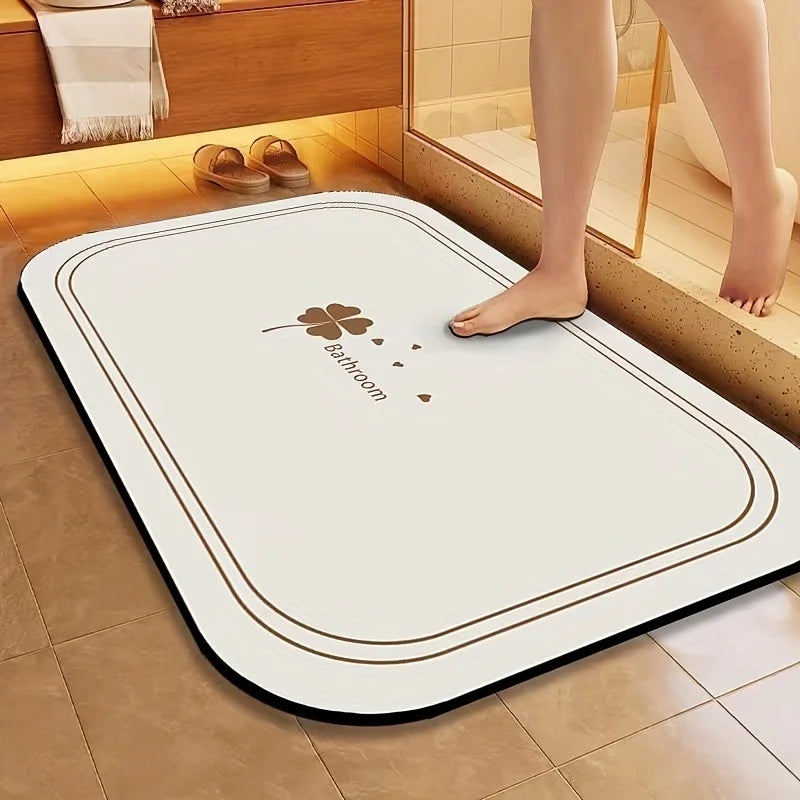1pc Diatomite Bath Mat Quick Dry Super Absorbent Non-slip Floor Mat for Bathroom Shower