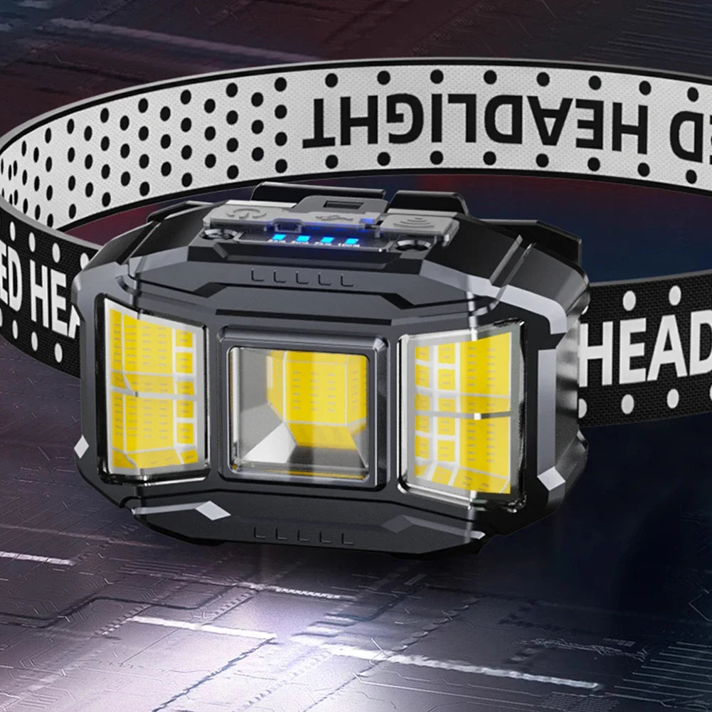 LED USB Charging Head Mounted Flashlight Powerful Headlight Torch for Outdoors