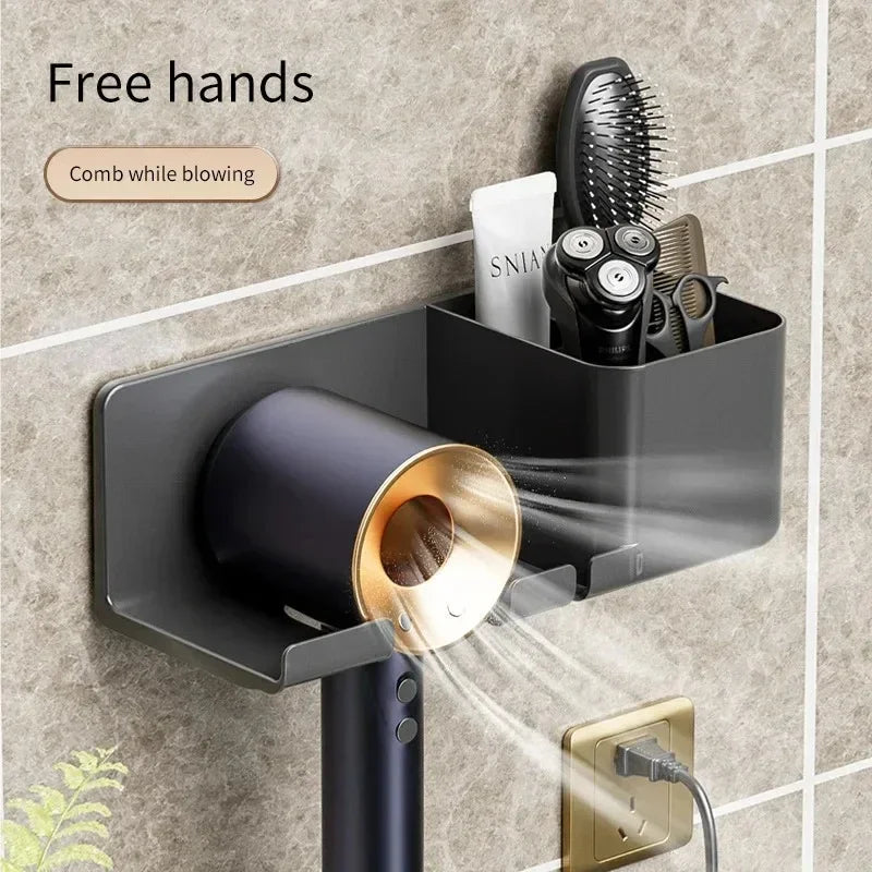 Hair Dryer Holder Stand Hairdryer Organizer Blower Holder Shelf