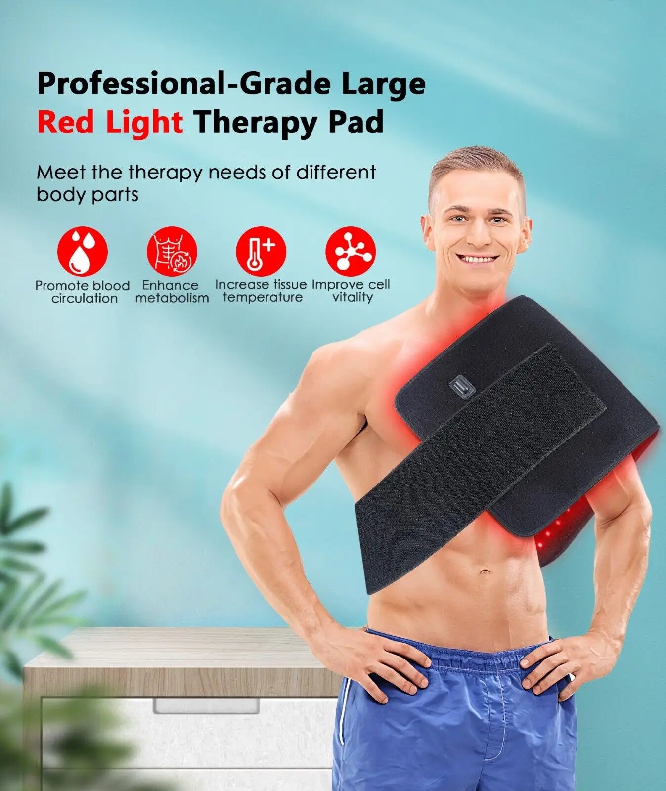 Infrared Light Therapy Heating Pad for Back, Shoulder, Waist, & Thigh