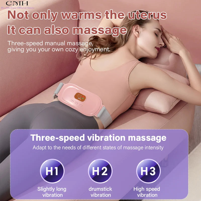 Cordless Back Belt Heating Pad Stomach Massager with Red Light Therapy