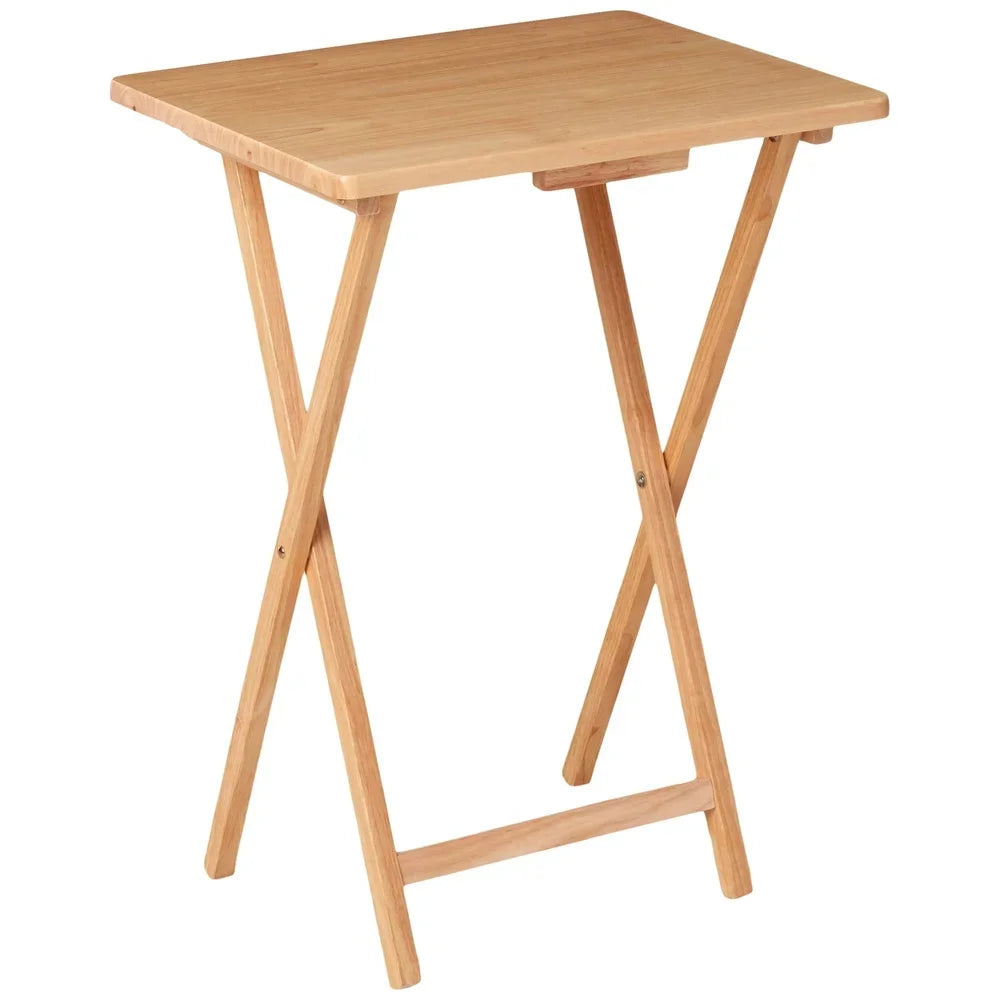 Indoor Folding TV Tray Table Portable Lightweight Solid Rubberwood