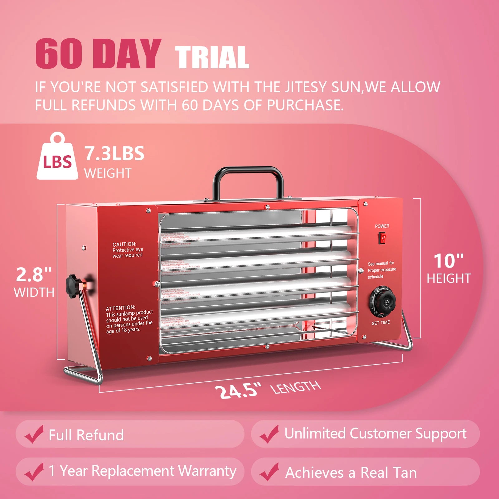 UVB/UVA Light Indoor Tanning Lamp with Adjustable Ultraviolet Light