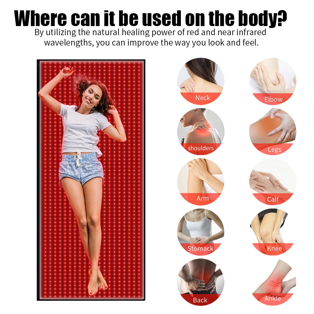 Full Body Red Light Mat LEDs Blanket for Pain Relief Wellness Muscle Relax Recovery