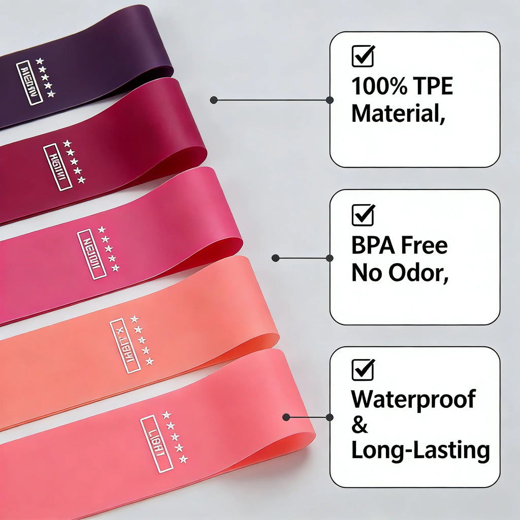 Resistance Bands Set 5 Levels Non-Slip Exercise Booty Bands