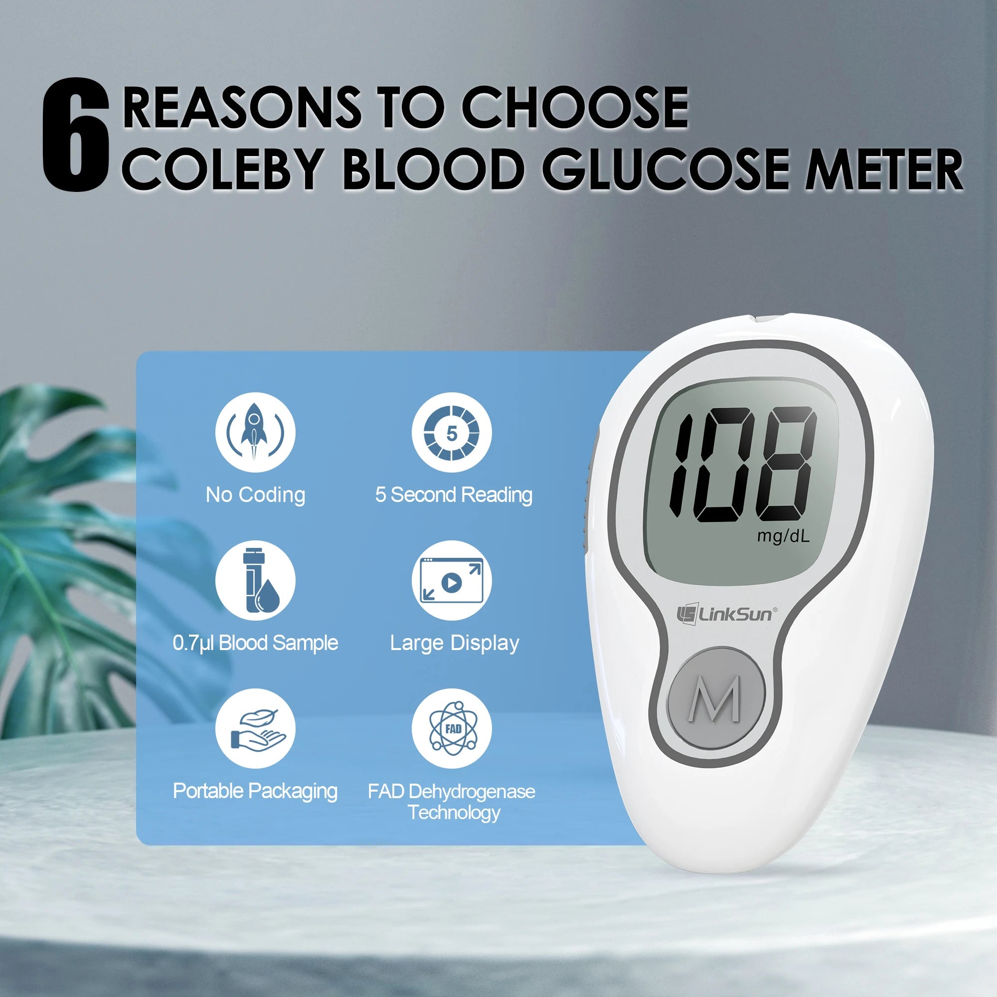 Blood Glucose Monitoring Diabetes Testing Machine Blood Sugar Meter Test Strips