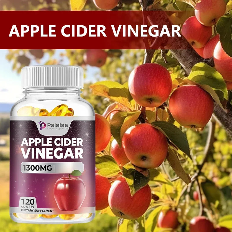 Apple Cider Vinegar Capsules - Detox, Fat Burning, Weight Management, Appetite Suppressant, Bloating Relief - 120 Capsules