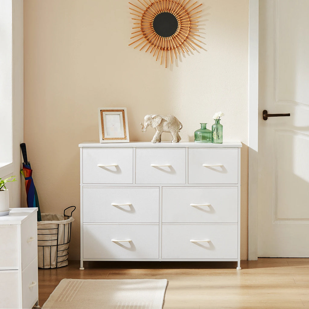White Fabric Drawers Chest Wardrobe Closet For Storage Cabinet