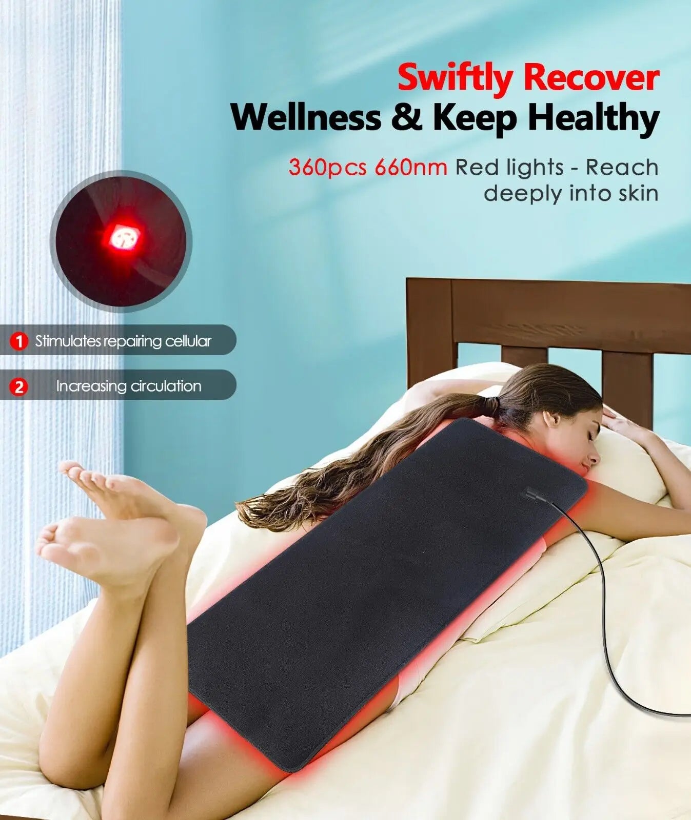 Infrared Light Therapy Heating Pad for Back, Shoulder, Waist, & Thigh