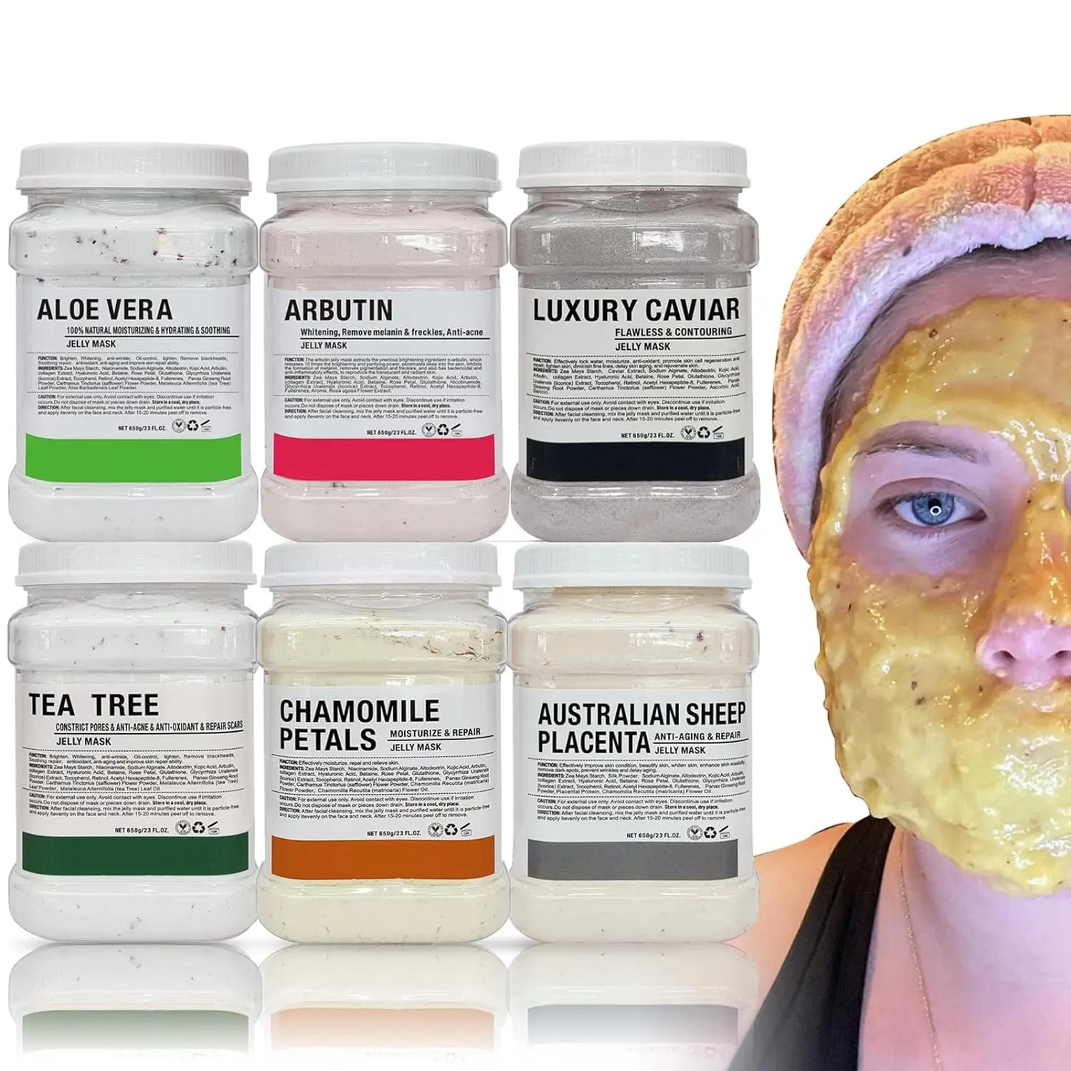 6pc Jelly Mask Powder Facial Skin Care