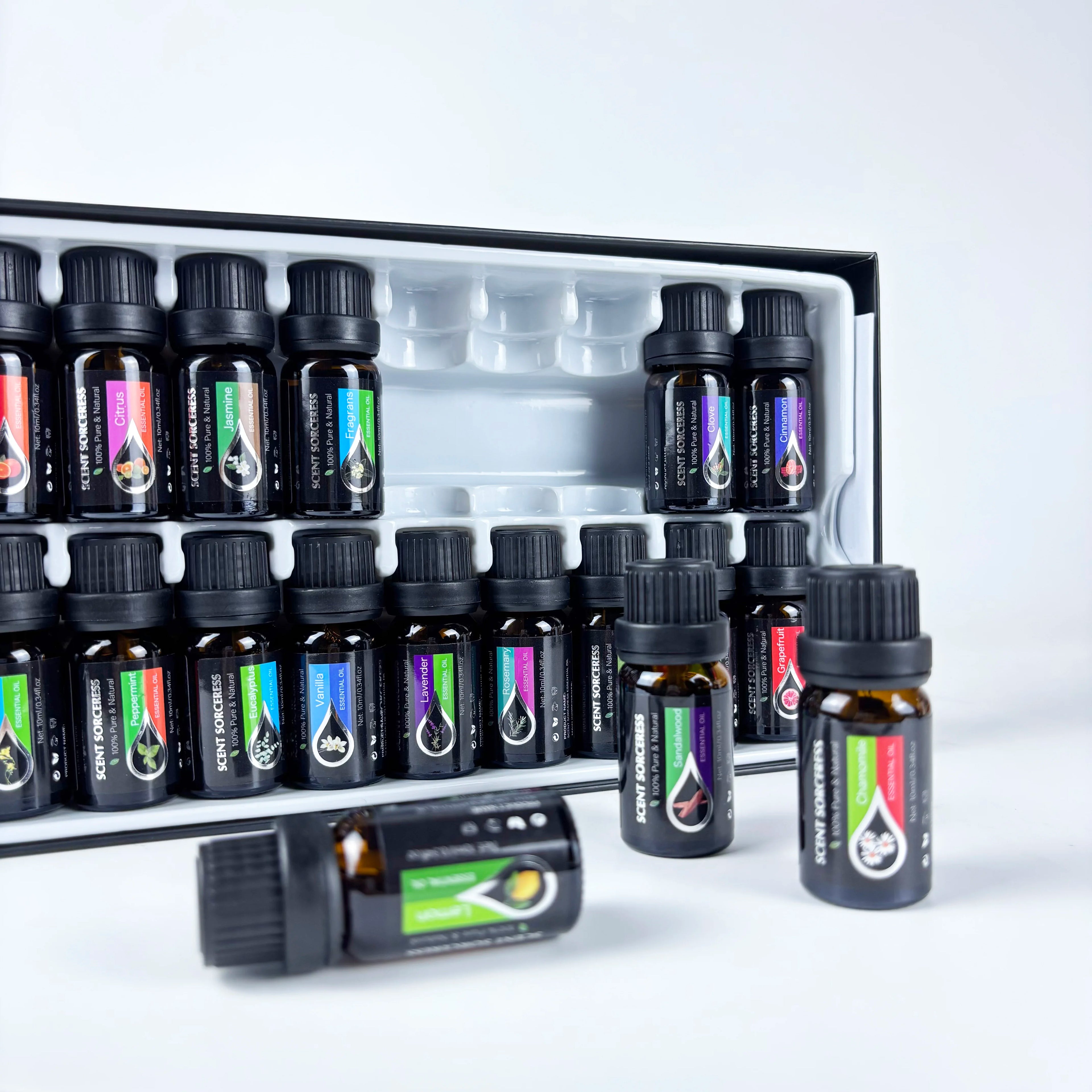 20pcs/set Black Classic Essential Oil Set