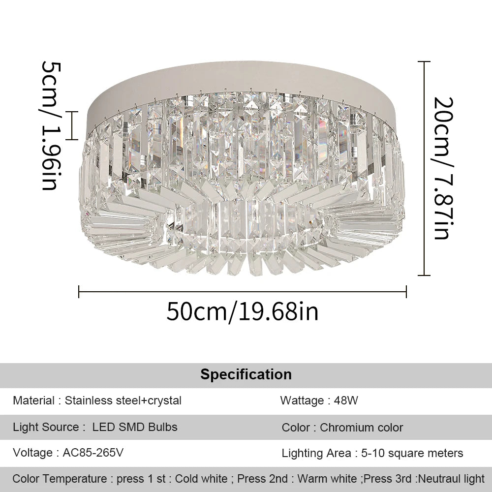 Crystal Ceiling Lamp Gold Luxury Modern Chandeliers