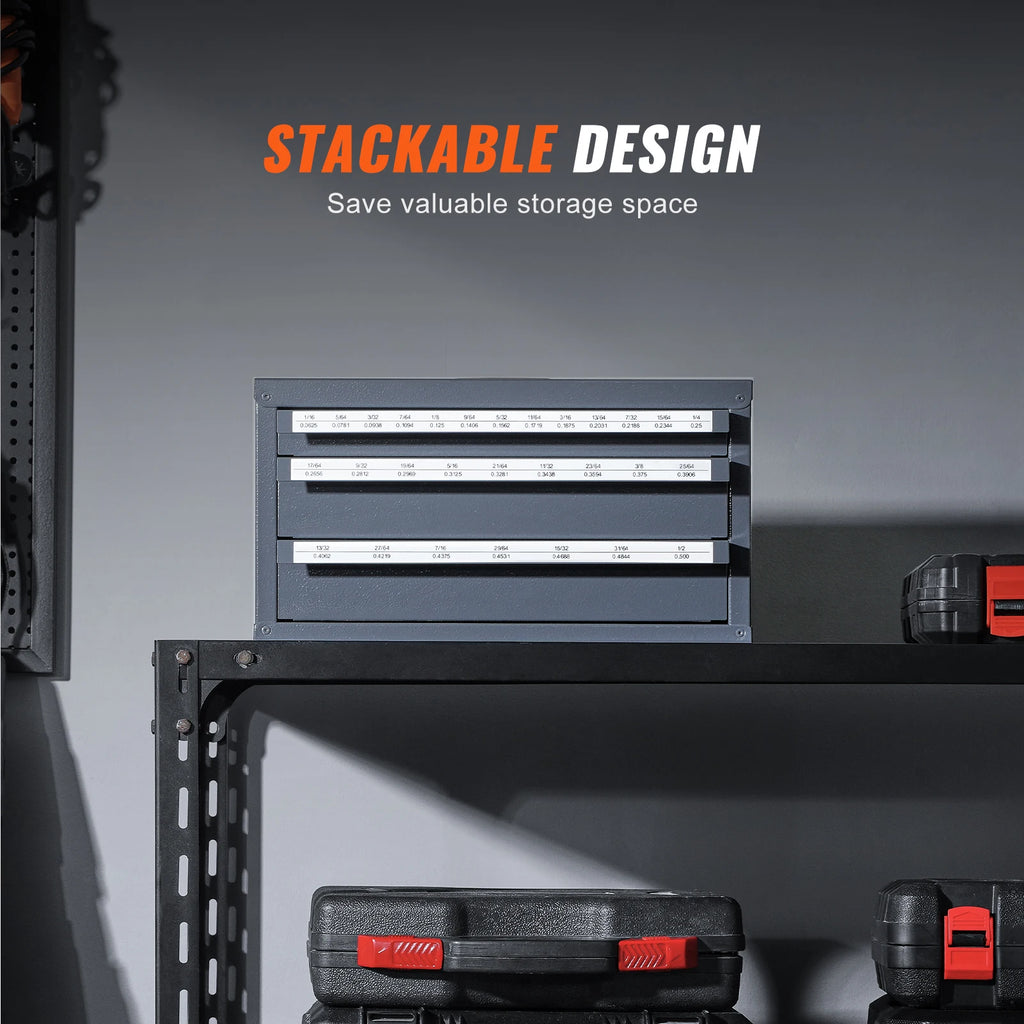 Drill Bit Steel Dispenser Cabinet Three-Drawer Drill Bit Organizer
