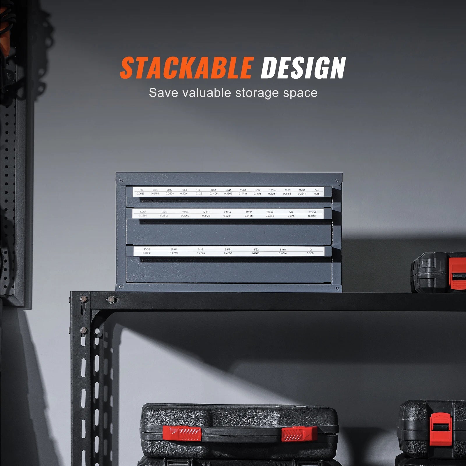 Drill Bit Steel Dispenser Cabinet Three-Drawer Drill Bit Organizer