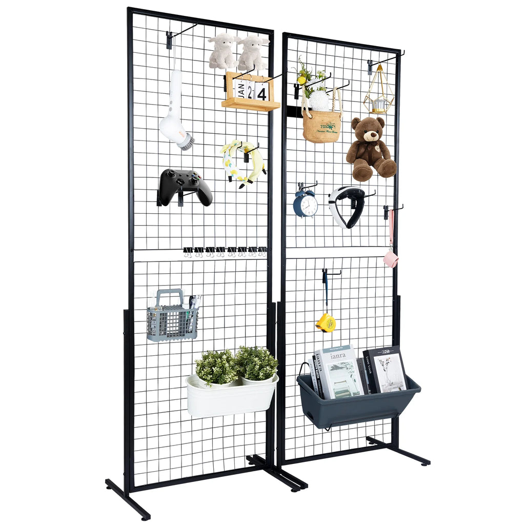 Gridwall Display Racks Double Side Panels for Art Craft Shows Retail Shop w/ Hooks