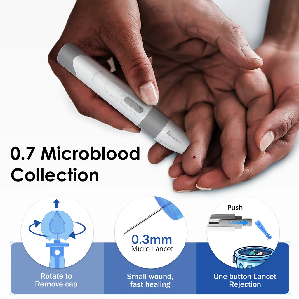 Blood Glucose Meter Glucometer Complete Kit Diabetes Accessories Finger Blood Digital Glucose Sugar Test Machine