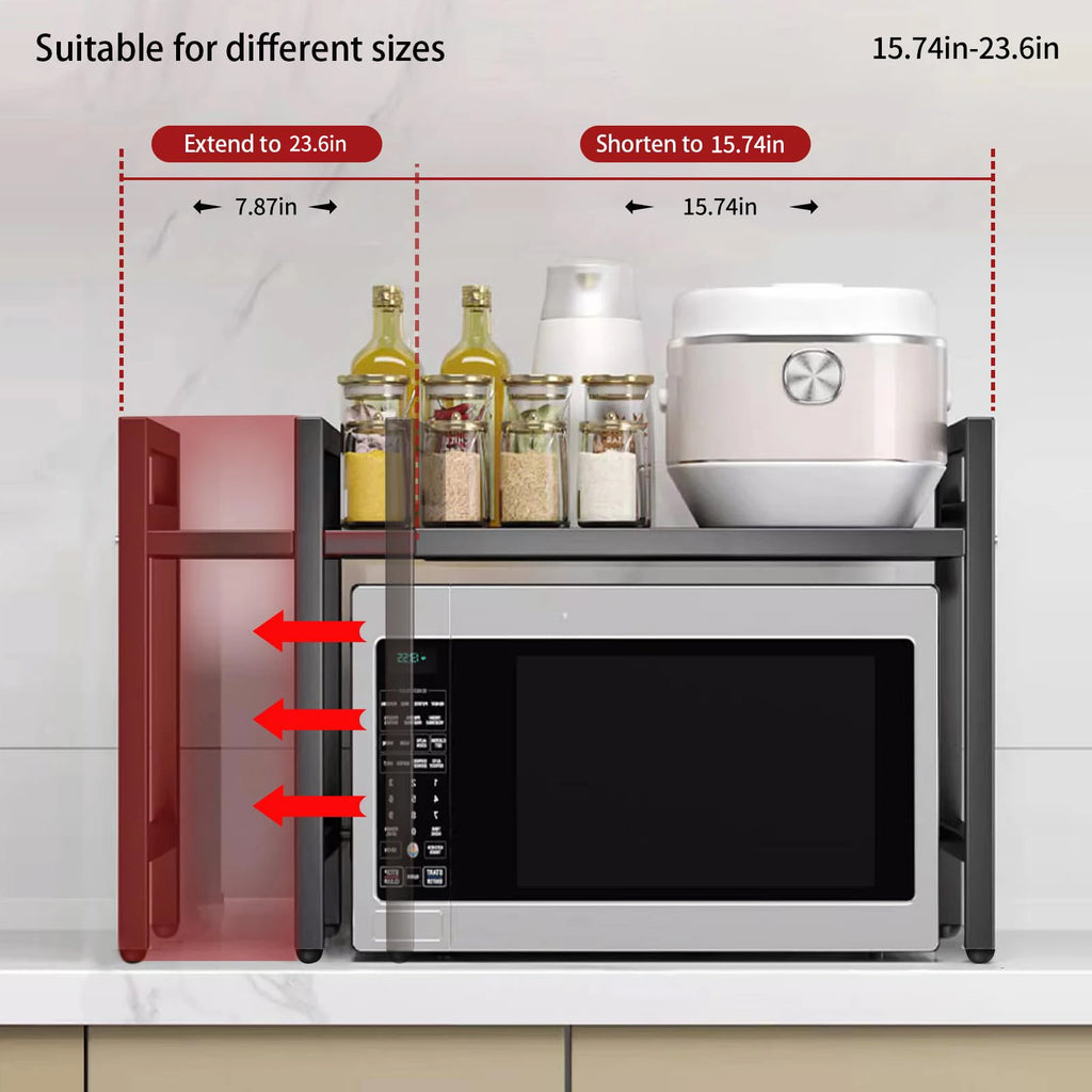 1pc Expandable Microwave Shelf Organizer, Moisture And Rust Proof
