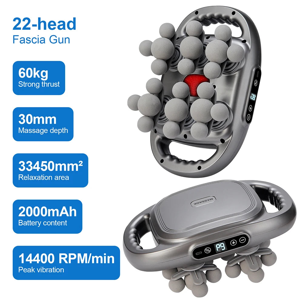 16-Head Fascia Body Massage Gun Back and Waist Massager Neck Shoulder Massager