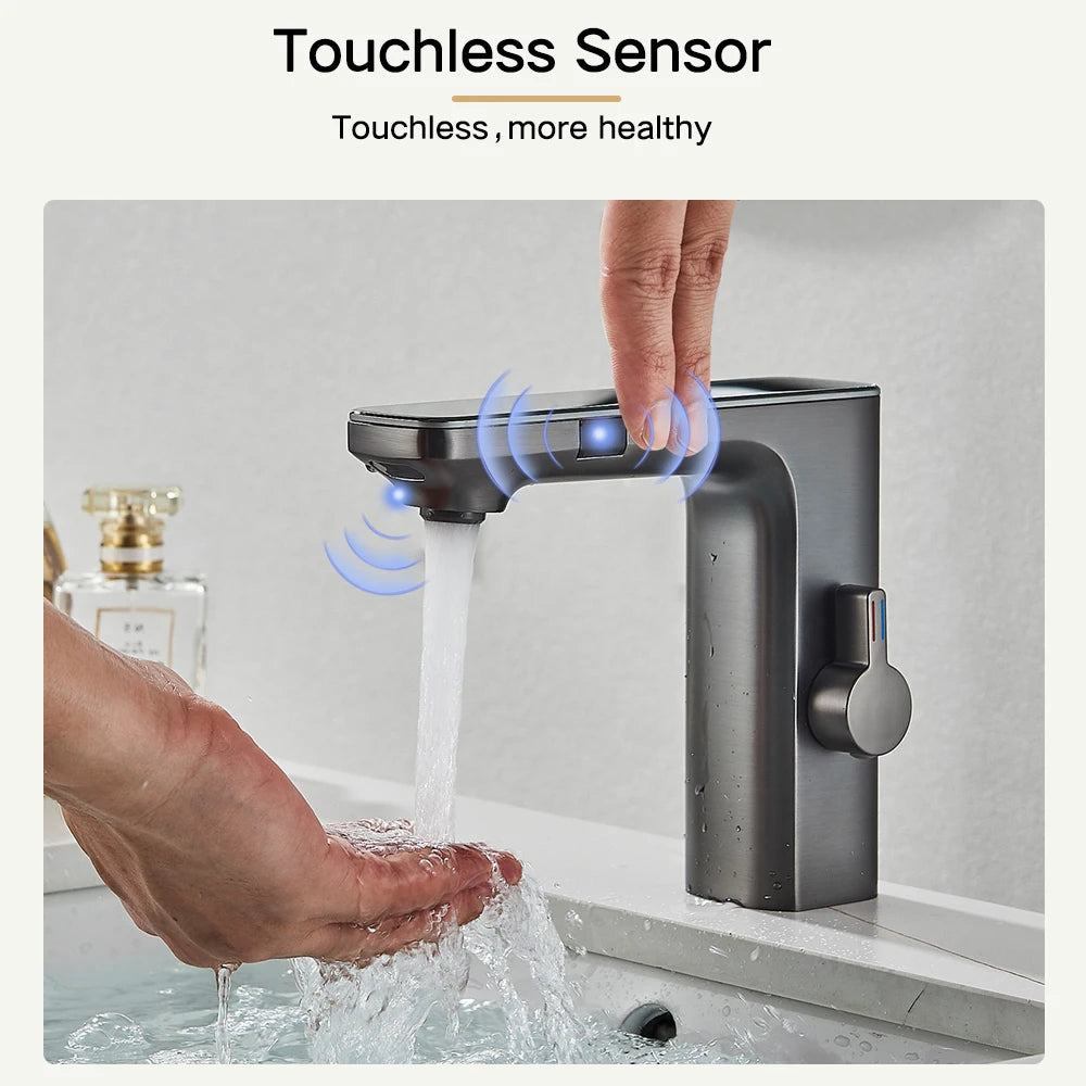 Touchless Smart Digital Display Bathroom Sink Faucets