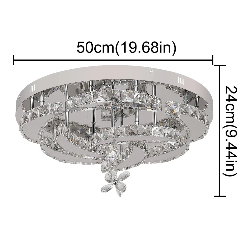 Luxury K9 Crystal Chandelier Modern Dimmable Ceiling Lamp