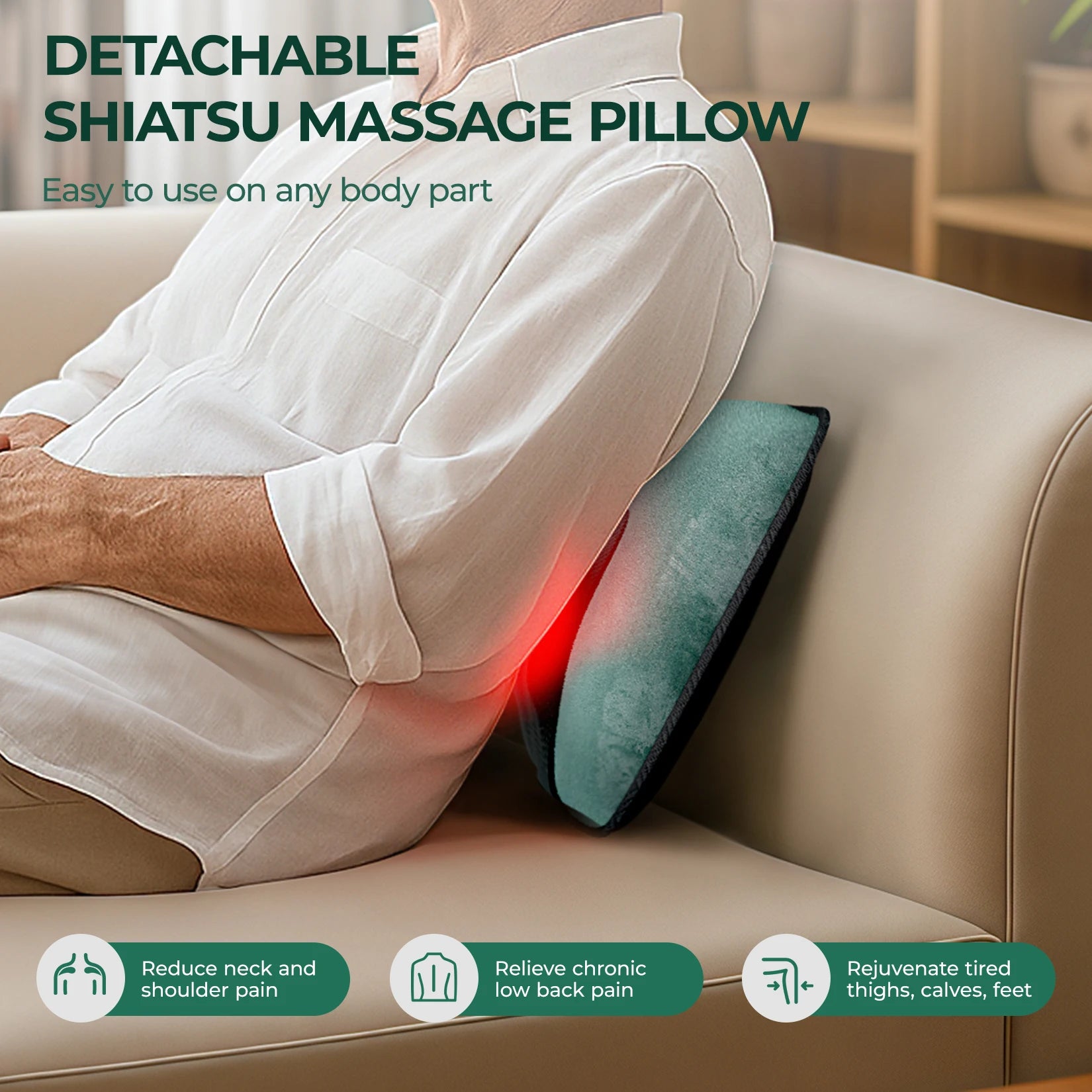 Full Body Massage Mat with Heat, Detachable Massager Pad Deep Tissue Pain Relief Vibrating Motors and 9 Speed Settings Relax