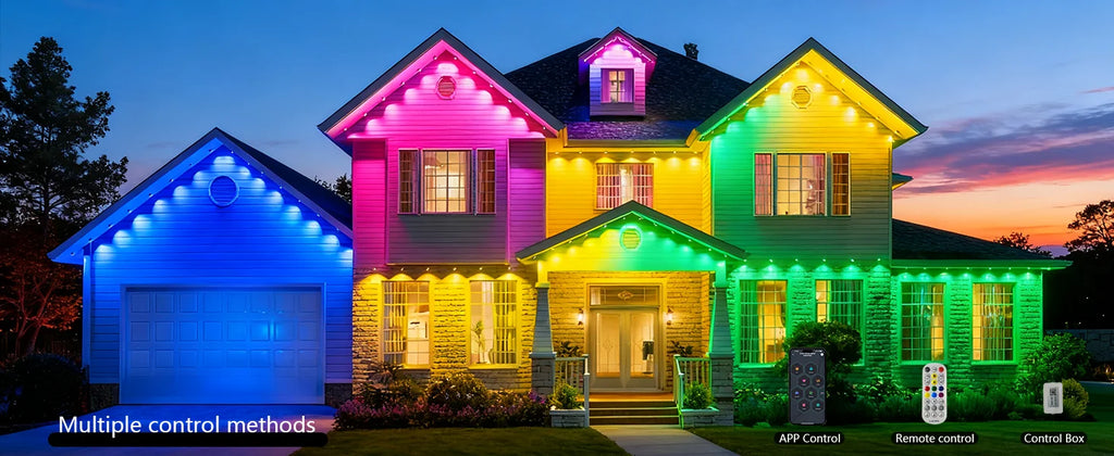 Smart Outdoor Lights Lights Waterproof Light String with App Remote Control Music Sync