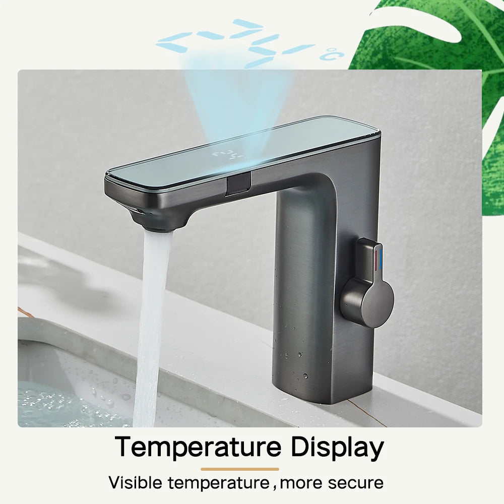 Touchless Smart Digital Display Bathroom Sink Faucets