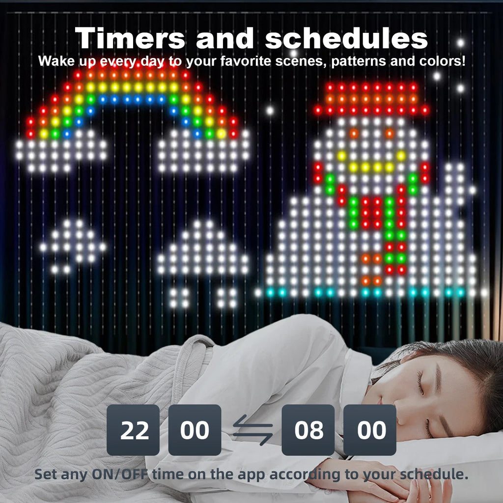 400 LED Smart Curtain String Lights with App Remote Control Music Sync String Outdoor Lights