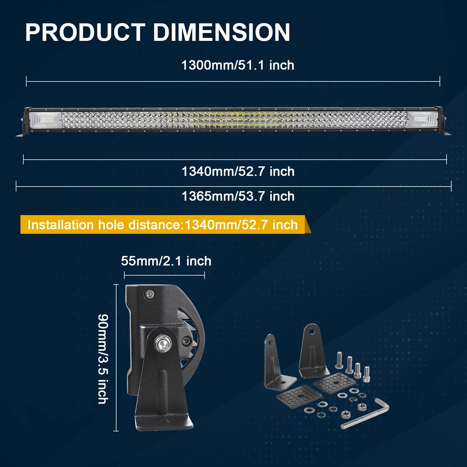 Off Road LED Light Bar with 2x36W Work Light Wire Kit 12V 24V Led Bar for Car Jeep Truck Patio