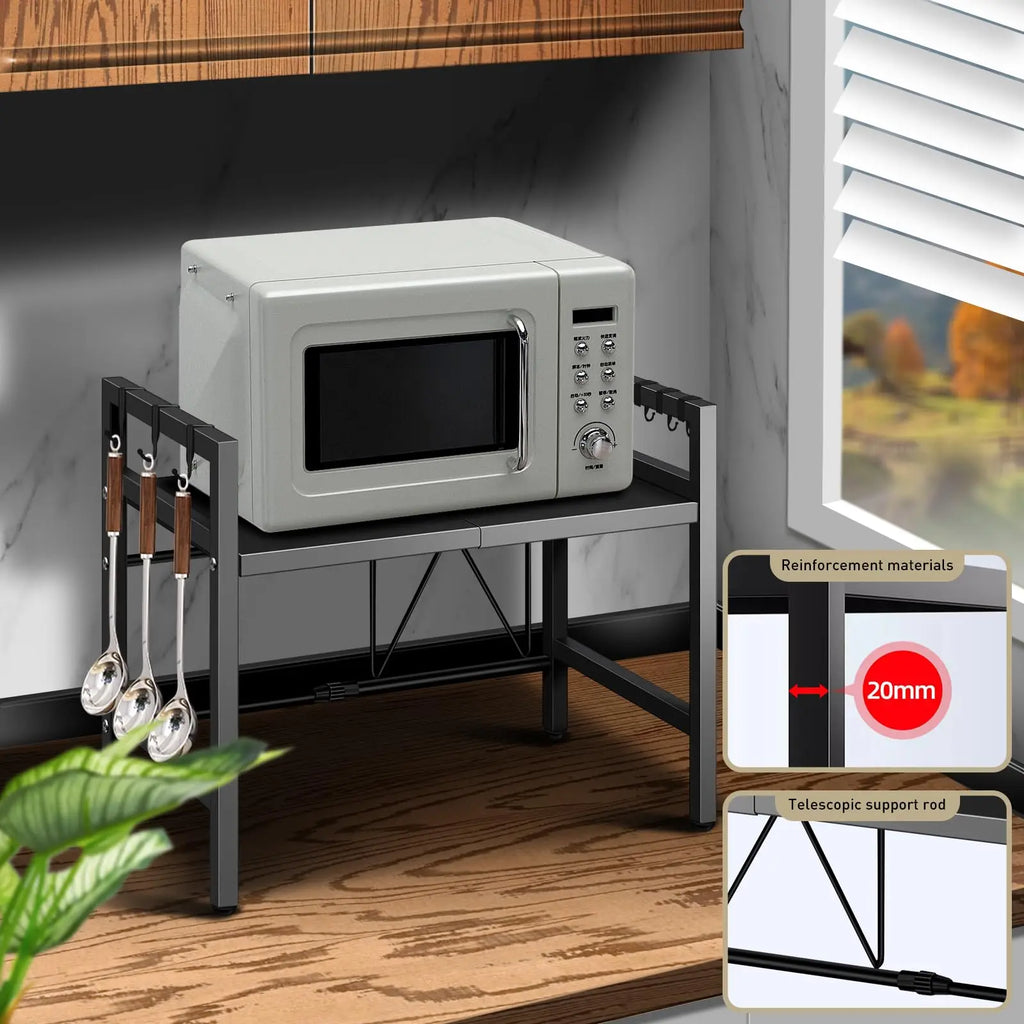 1pc Expandable Microwave Shelf Organizer, Moisture And Rust Proof