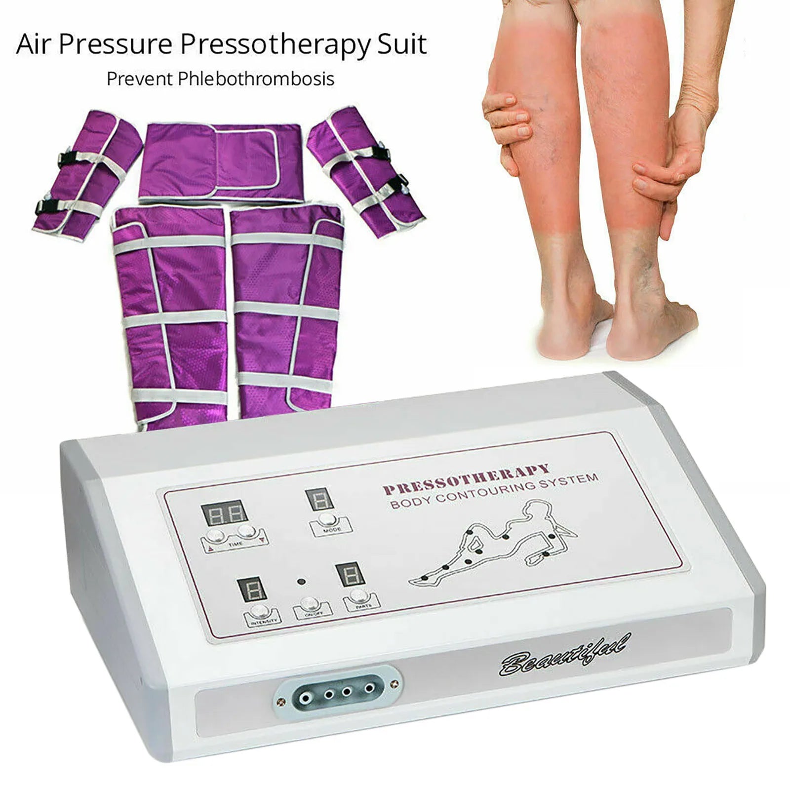 Air Pressure Machine Body Slimming Massage Suit with Leg Wraps