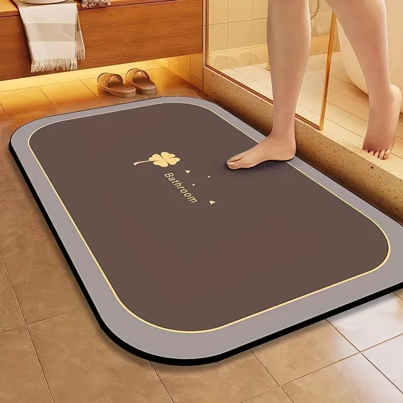 1pc Diatomite Bath Mat Quick Dry Super Absorbent Non-slip Floor Mat for Bathroom Shower