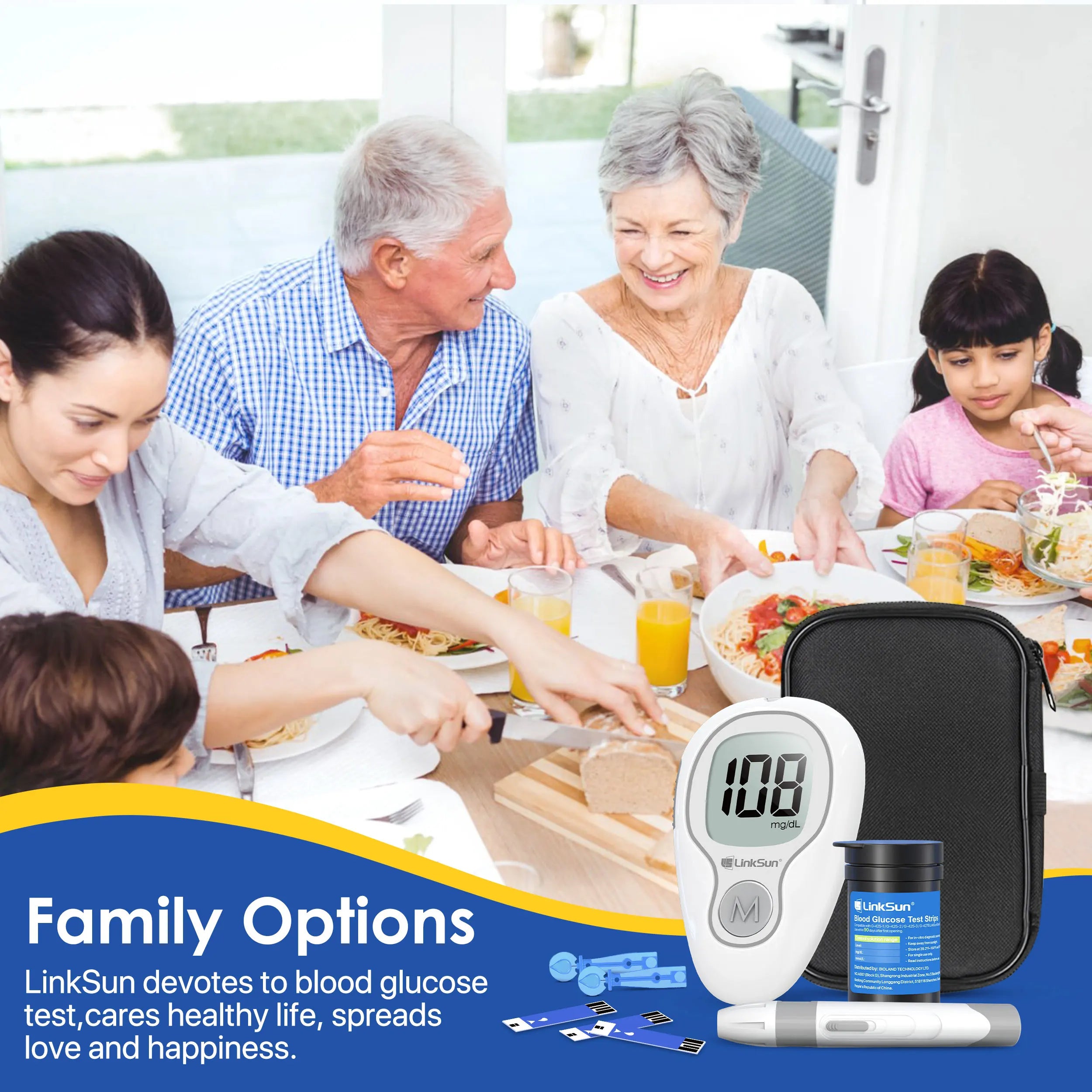 Blood Glucose Meter Glucometer Complete Kit Diabetes Accessories Finger Blood Digital Glucose Sugar Test Machine