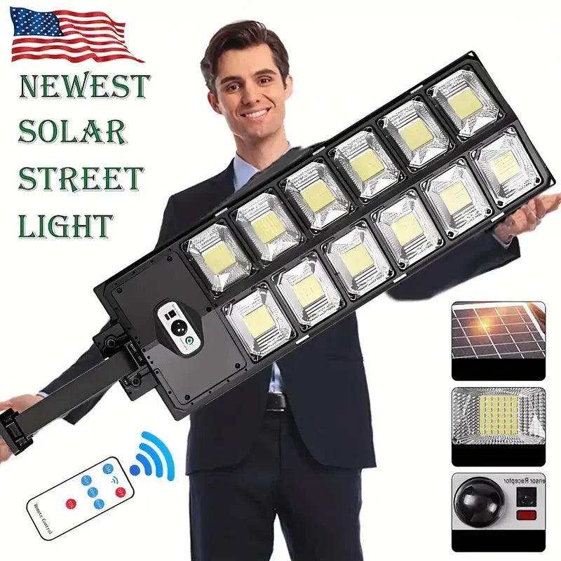 504LED ultra-Bright Solar Street light Wide Angle Motion Sensor, Remote Control, Energy-Efficient, Waterproof