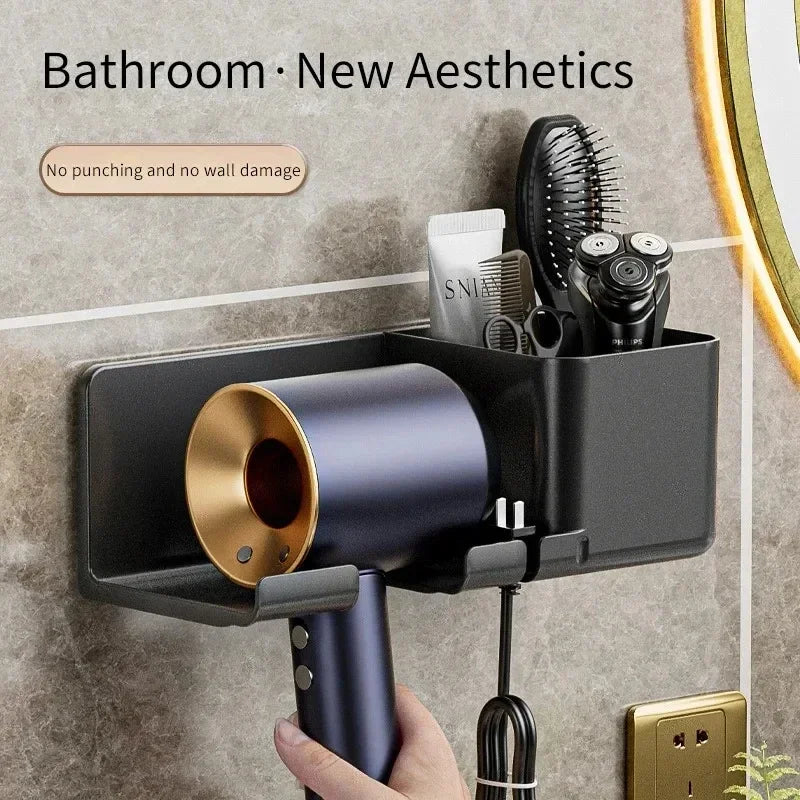 Hair Dryer Holder Stand Hairdryer Organizer Blower Holder Shelf