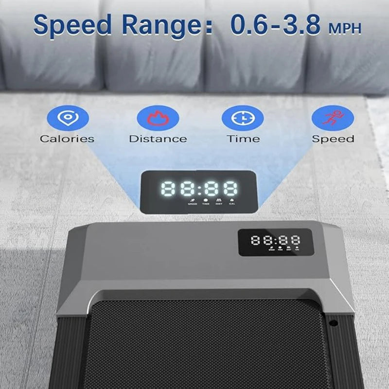 300lbs Treadmill Walking Pad LCD Digital Data Display 2in1 Walking Running Fitness Exercise Machine