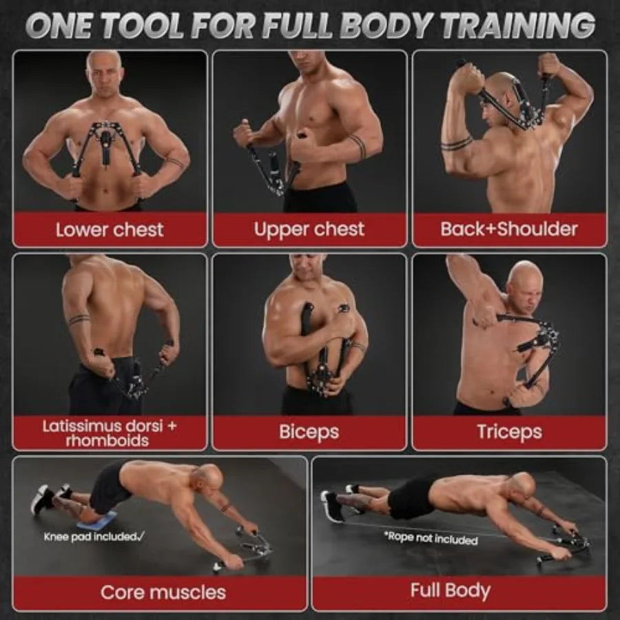 Twister Arm 3 in 1 Trainer with Ab Roller Wheels and Hooks