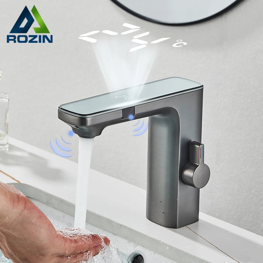 Touchless Smart Digital Display Bathroom Sink Faucets