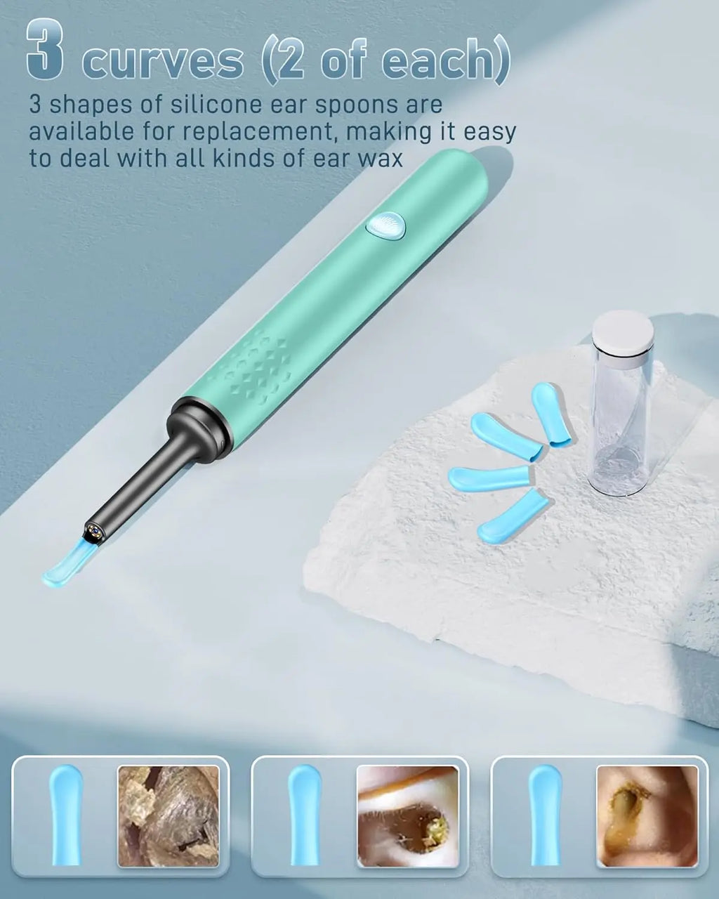 Ear Wax Removal Camera Tool with HD Lens and 7-Piece Cleaning Kit